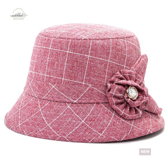 Foldable Cotton Linen Bucket Hat for Women One Size Fits All